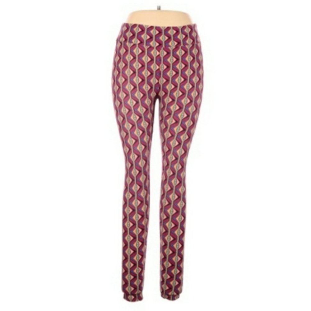 LulaRoe Maroon Tall & Curvy Geometric Leggings